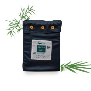 Hoeslaken donkerblauw in verpakking